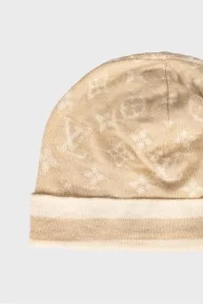 Two-tone cashmere and silk hat
