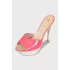 Two-tone patent leather sandals