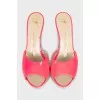 Two-tone patent leather sandals