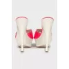 Two-tone patent leather sandals