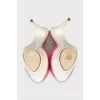 Two-tone patent leather sandals