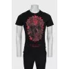 Men's T-shirt decorated with rhinestones