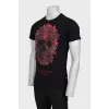 Men's T-shirt decorated with rhinestones