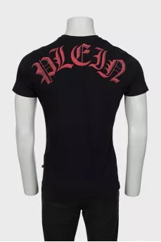 Men's T-shirt decorated with rhinestones