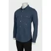 Men's blue shirt with pockets