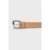 Brown leather embossed belt