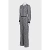 Silk jumpsuit with belt