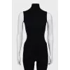 High neck wool tank top
