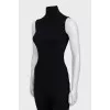 High neck wool tank top