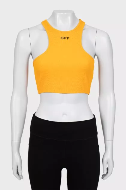 Ribbed top with brand logo