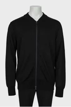 Men's knitted cardigan with zipper