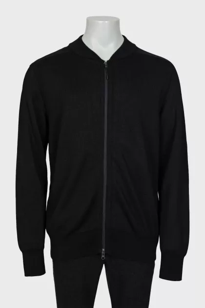 Men's knitted cardigan with zipper