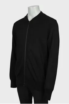Men's knitted cardigan with zipper