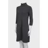 Wool dress with high neck