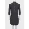 Wool dress with high neck