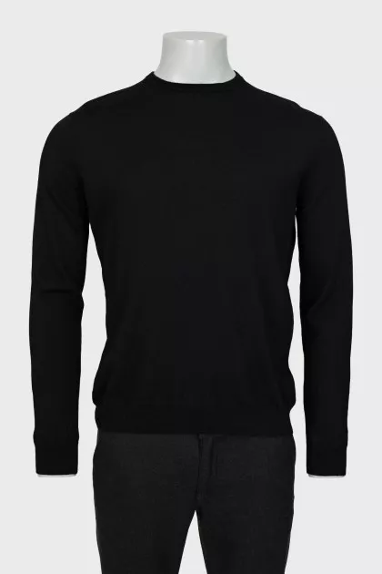 Men's black wool jumper