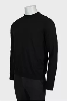 Men's black wool jumper