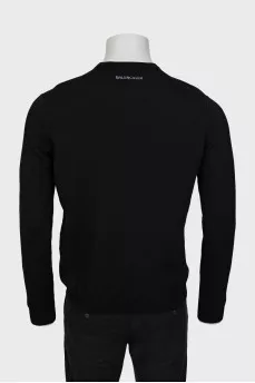Men's black wool jumper