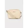 Beige leather crossbody bag
