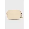 Beige leather crossbody bag