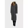 Gray cashmere coat with fur