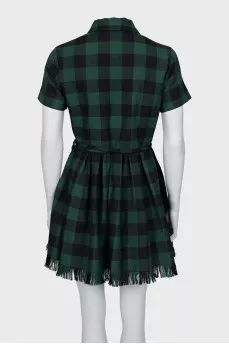 Wool dress in check print