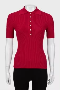 Ribbed polo shirt