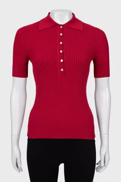 Ribbed polo shirt