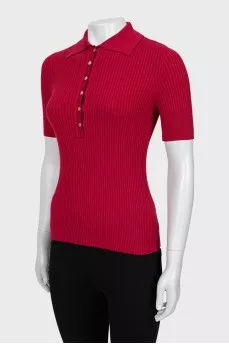 Ribbed polo shirt
