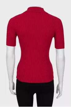 Ribbed polo shirt