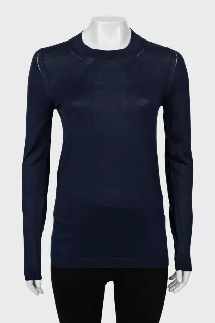 Blue silk and cashmere jumper
