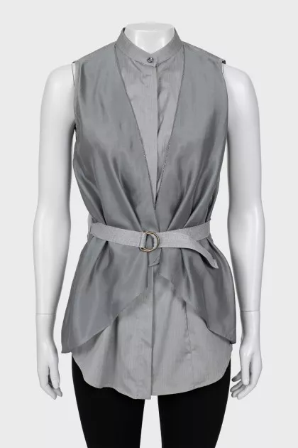 Gray fitted blouse