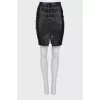 Leather mini skirt with laces