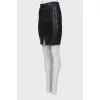 Leather mini skirt with laces