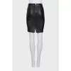Leather mini skirt with laces