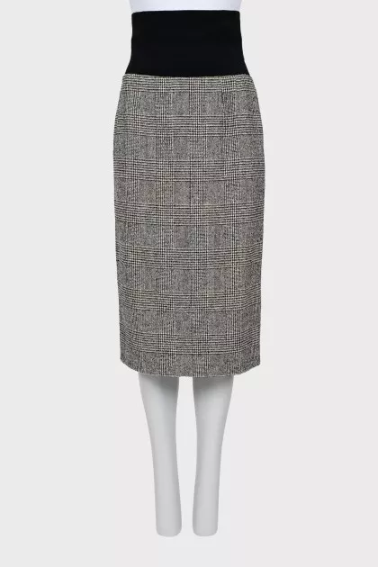 Black and white high waist skirt