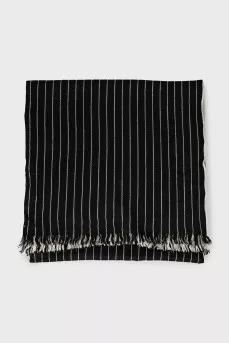 Black and white striped scarf