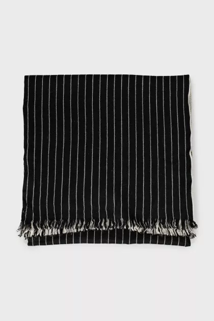 Black and white striped scarf