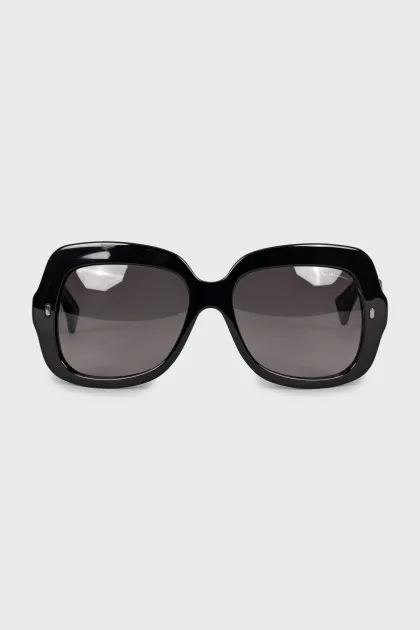 Rectangular sunglasses in black