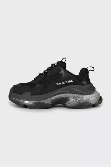 Black Triple S sneakers with chunky sole