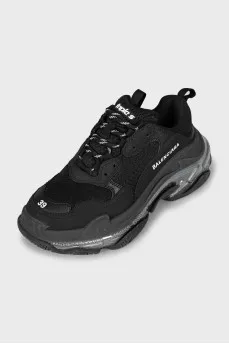 Black Triple S sneakers with chunky sole