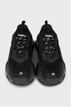 Black Triple S sneakers with chunky sole