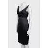 Black sleeveless midi dress
