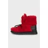 Insulated red boots