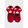 Insulated red boots