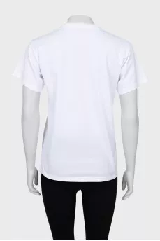 White T-shirt with print and tag