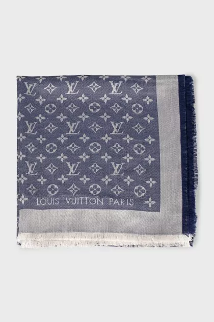 Two-tone silk and wool scarf