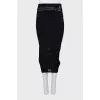 Black midi skirt with perforations