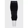 Black midi skirt with perforations