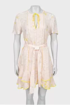Floral dress with tie